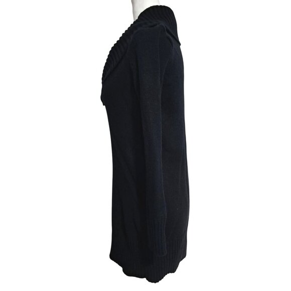 Old Navy Black Cable Knit Sweater Dress With Cowl Neck & Long Sleeves Size Small - Picture 6 of 11